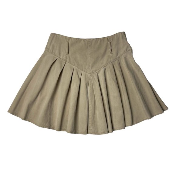 Vintage Tan Pleated Skirt High Rise Preppy - Picture 2 of 7